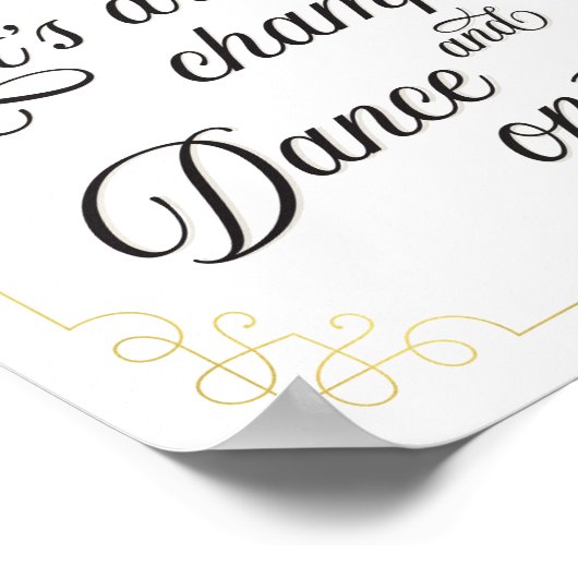 Laten we champagne drinken en dansen op het poster (Hoek)