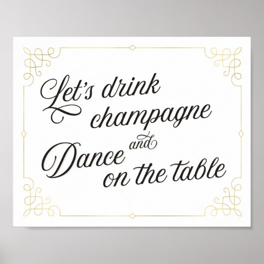 Laten we champagne drinken en dansen op het poster (Voorkant)
