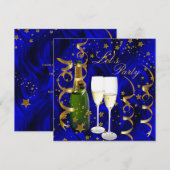 Laten we Champagne Gold Stars Streamers vieren Kaart (Voorkant / Achterkant)