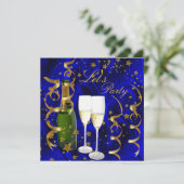 Laten we Champagne Gold Stars Streamers vieren Kaart (Staand voorkant)