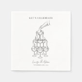 Laten we Champagne Tower bruiloft vieren Servet (Voorkant)