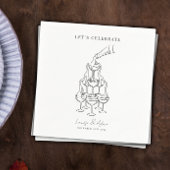 Laten we Champagne Tower bruiloft vieren Servet