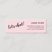 Laten we chatten - Roze en zwart - Eenvoudig Mini Visitekaartje (Voorkant)