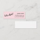 Laten we chatten - Roze en zwart - Eenvoudig Mini Visitekaartje (Voorkant / Achterkant)