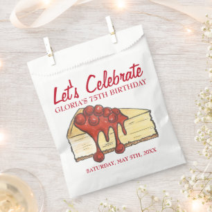 Laten we Cherry Cheesecake Dessert Birthday vieren Bedankzakje