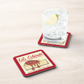 Laten we Cherry Cheesecake Dessert Birthday vieren Bier Onderzetter (Rechterzijde)