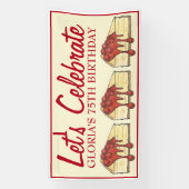 Laten we Cherry Cheesecake Dessert Birthday vieren Spandoek (Verticaal)