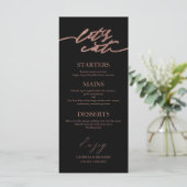 Laten we Chic Script-huwelijksmenu kaart voor bord (Staand voorkant)