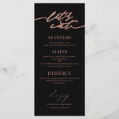 Laten we Chic Script-huwelijksmenu kaart voor bord (Voorkant)