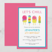 Laten we Chill Popsicle Party Colorful Cute vieren Kaart (Voorkant / Achterkant)