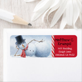 Laten we Chill Sexy Snowman Funny Holiday Etiket