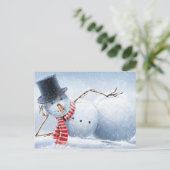 Laten we Chill Sexy Snowman Holiday Briefkaart (Staand voorkant)
