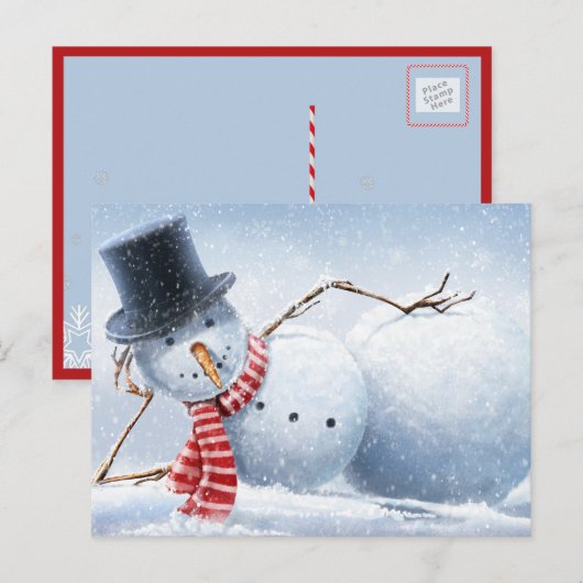 Laten we Chill Sexy Snowman Holiday Briefkaart (Voorkant / Achterkant)