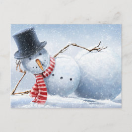 Laten we Chill Sexy Snowman Holiday Briefkaart