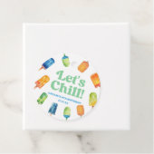 Laten we chillen blauwe retro ijsje verjaardagsfee bedankjes labels (In situ)