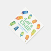 Laten we chillen blauwe retro ijsje verjaardagsfee servet (Hoek)