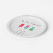 Laten we chillen kleurrijke ijsjes verjaardagsfees papieren bordje (Gekanteld)