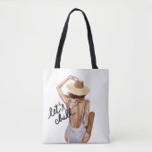 Laten we chillen - Relaxed Beach meisje Canvas tas (Voorkant)