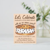 Laten we Chipwich Ijsje Sociale Verjaardag Vieren Uitnodiging Briefkaart (Staand voorkant)