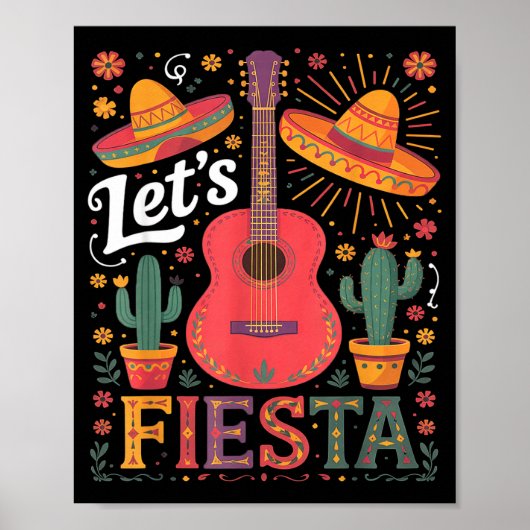 Laten we cinco de mayo feest squad mexicaans mij v poster (Voorkant)