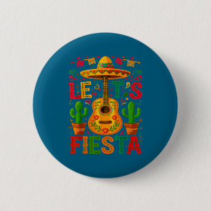 Laten we cinco de mayo feest vieren ronde button 5,7 cm