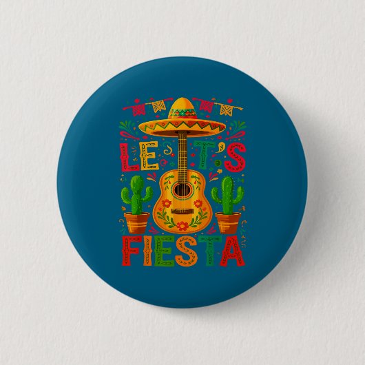 Laten we cinco de mayo feest vieren ronde button 5,7 cm (Voorkant)
