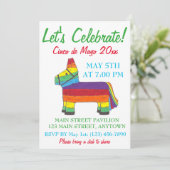 Laten we Cinco de Mayo Fiesta Taco Piñata vieren. Kaart (Staand voorkant)