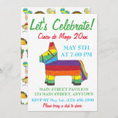 Laten we Cinco de Mayo Fiesta Taco Piñata vieren. Kaart (Voorkant / Achterkant)