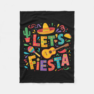 Laten we cinco de mayo sombrero Mexicaans feest vi Fleece Deken