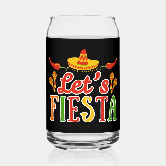 Laten we Cinco de Mayo vieren Blikvorm Glas (Voorkant)