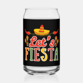 Laten we Cinco de Mayo vieren Blikvorm Glas (Achterkant)