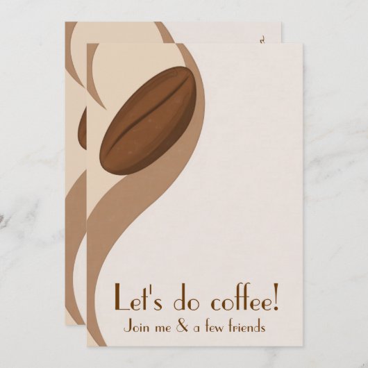 Laten we Coffee Luncheon Uitnodiging doen (Voorkant / Achterkant)