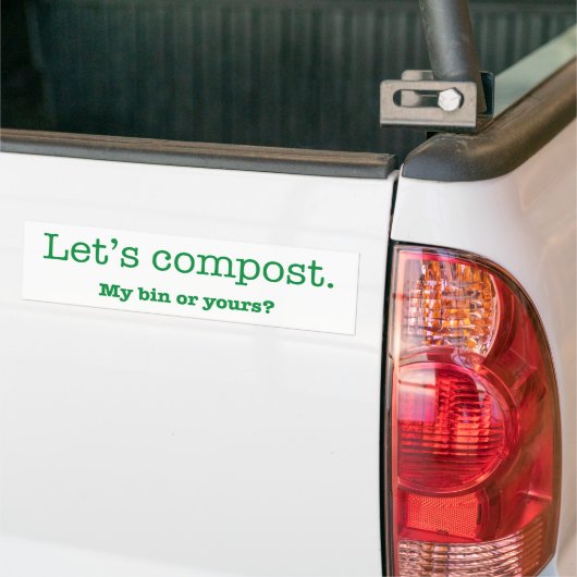 Laten we Compost. Mijn Bin of Yours? Bumpersticker (Op Truck)