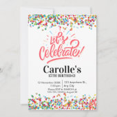 Laten we Confetti Simple Party-verjaardag vieren Kaart (Voorkant)