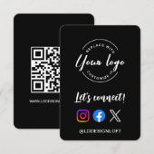 Laten we contact maken! QR-code van het logo van d Kaart (Voorkant / Achterkant)