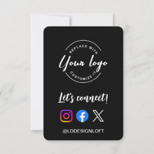 Laten we contact maken! QR-code van het logo van d Kaart