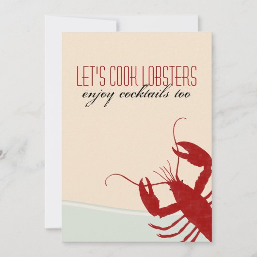 Laten we Cook Lobsters Lobster Bake Invitation Kaart (Voorkant)