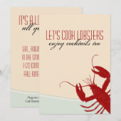 Laten we Cook Lobsters Lobster Bake Invitation Kaart (Voorkant / Achterkant)