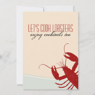 Laten we Cook Lobsters Lobster Bake Invitation Kaart