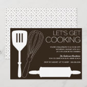 LATEN WE COOKING KRIJGEN | INVITATIES VAN PARTIJEN KAART (Voorkant / Achterkant)