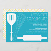 LATEN WE COOKING KRIJGEN | INVITATIES VAN PARTIJEN KAART (Voorkant / Achterkant)