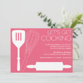 LATEN WE COOKING KRIJGEN | INVITATIES VAN PARTIJEN KAART (Staand voorkant)