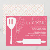 LATEN WE COOKING KRIJGEN | INVITATIES VAN PARTIJEN KAART (Voorkant / Achterkant)