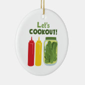 Laten we Cookout! Keramisch Ornament (Rechts)