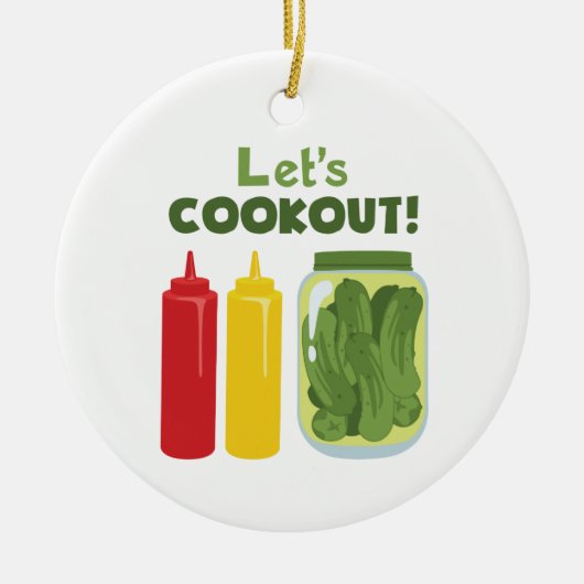 Laten we Cookout! Keramisch Ornament (Voorkant)