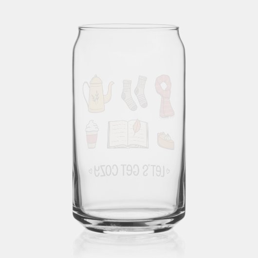 Laten we Cozy pakken Blikvorm Glas (Achterkant)
