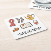 Laten we Cozy pakken Kartonnen Onderzetters (Schuin)