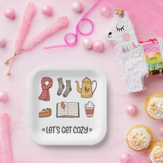 Laten we Cozy pakken Papieren Bordje (Feest)