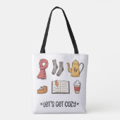 Laten we Cozy pakken Tote Bag (Achterkant)