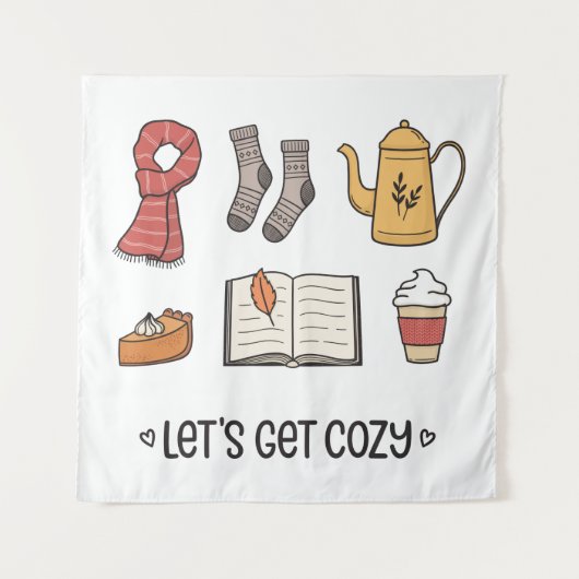 Laten we Cozy pakken Wandkleed (Voorkant)